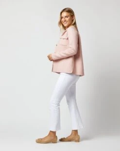 Fiona Shirt Jacket In Rose/Ivory Double-Faced Twill 10 Fiona Shirt Jacket In Rose/Ivory Double-Faced Twill -HERNO || ULLA JOHNSON || A.P.C. Shop S71907 567