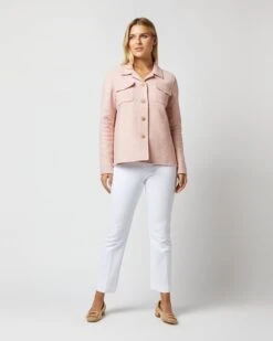 Fiona Shirt Jacket In Rose/Ivory Double-Faced Twill 14 Fiona Shirt Jacket In Rose/Ivory Double-Faced Twill -HERNO || ULLA JOHNSON || A.P.C. Shop S71907 696