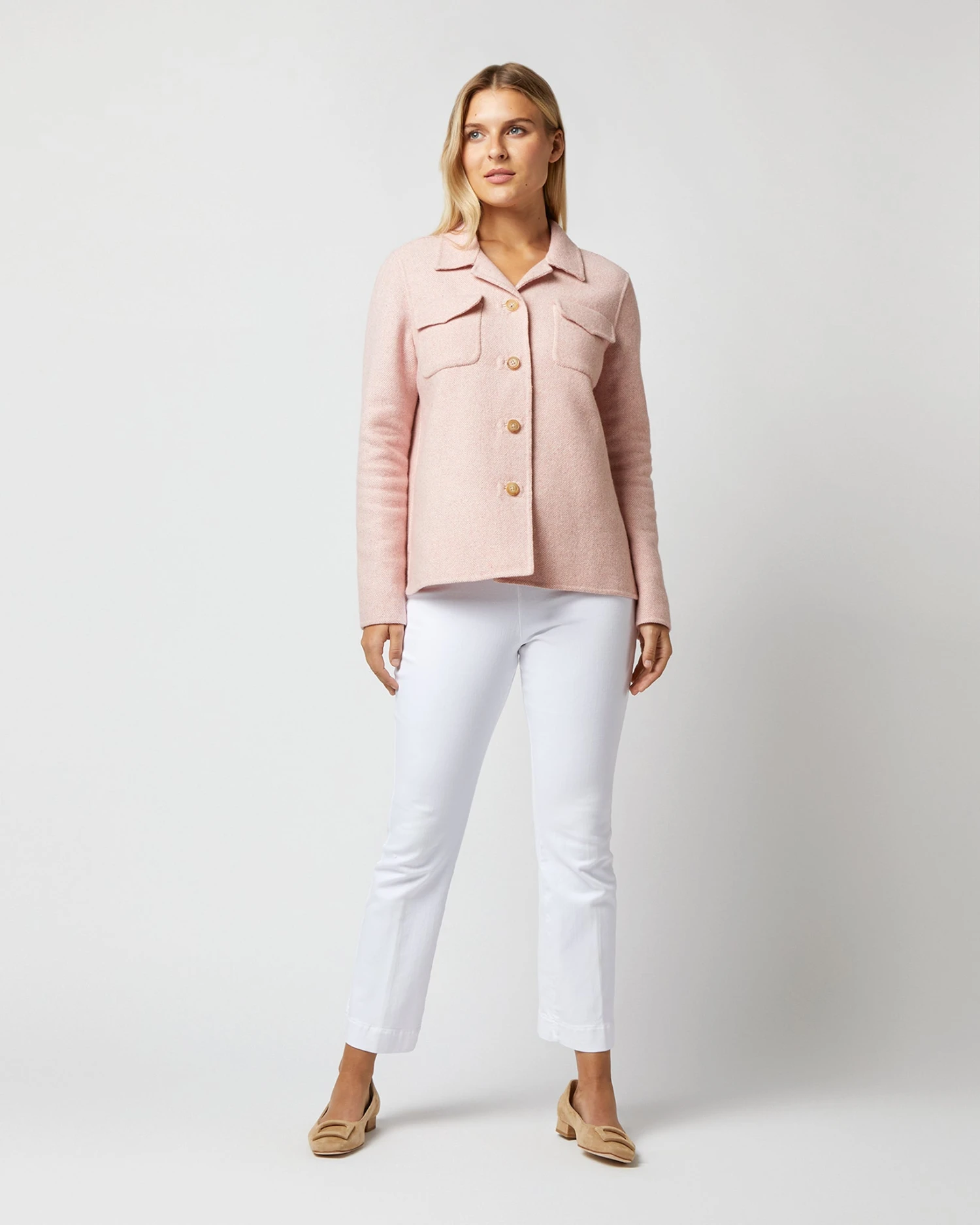 Fiona Shirt Jacket In Rose/Ivory Double-Faced Twill 7 Fiona Shirt Jacket In Rose/Ivory Double-Faced Twill - Image 7
