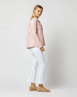 Fiona Shirt Jacket In Rose/Ivory Double-Faced Twill 15 Fiona Shirt Jacket In Rose/Ivory Double-Faced Twill -HERNO || ULLA JOHNSON || A.P.C. Shop S71907 723