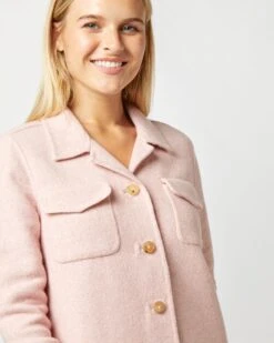 Fiona Shirt Jacket In Rose/Ivory Double-Faced Twill 13 Fiona Shirt Jacket In Rose/Ivory Double-Faced Twill -HERNO || ULLA JOHNSON || A.P.C. Shop S71907 773