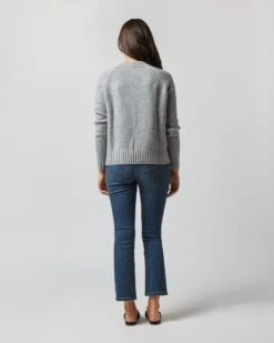 Eli Mid-Gauge Crewneck Sweater In Heather Grey Cashmere 17 Eli Mid-Gauge Crewneck Sweater In Heather Grey Cashmere -HERNO || ULLA JOHNSON || A.P.C. Shop S72045 2756