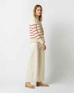 Stevie Sweater In Red/Cream Maritime Stripe Cotton Tape Yarn -HERNO || ULLA JOHNSON || A.P.C. Shop S72051 1881