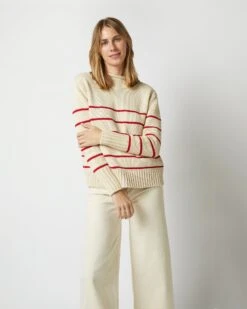 Stevie Sweater In Red/Cream Maritime Stripe Cotton Tape Yarn -HERNO || ULLA JOHNSON || A.P.C. Shop S72051 1916