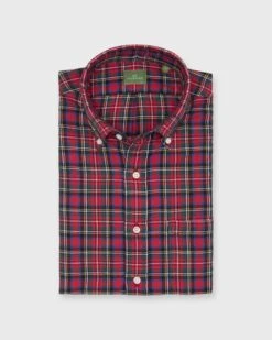 Button-Down Sport Shirt In Royal Stewart Tartan Twill