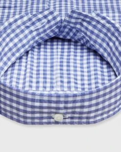 Button-Down Sport Shirt In Blue Gingham Poplin 5 Button-Down Sport Shirt In Blue Gingham Poplin -HERNO || ULLA JOHNSON || A.P.C. Shop S72068 260