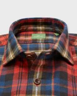 Band-Hem Work Shirt In Red/Khaki/Blue Plaid Brushed Twill 5 Band-Hem Work Shirt In Red/Khaki/Blue Plaid Brushed Twill -HERNO || ULLA JOHNSON || A.P.C. Shop S72069 266