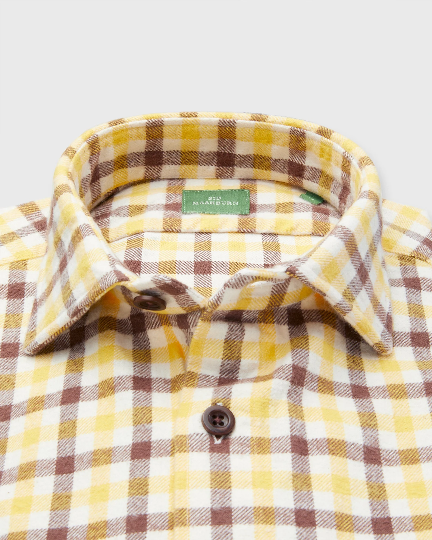 Band-Hem Work Shirt In Bone/Yellow/Brown Tattersall Brushed Twill 3 Band-Hem Work Shirt In Bone/Yellow/Brown Tattersall Brushed Twill - Image 3