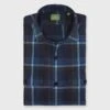 Band-Hem Work Shirt In Blue/Glacier/Olive Plaid Brushed Twill