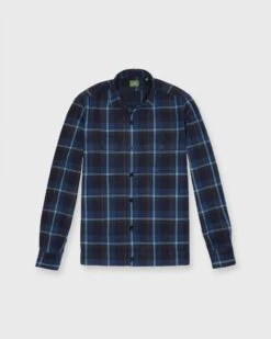 Band-Hem Work Shirt In Blue/Glacier/Olive Plaid Brushed Twill 5 Band-Hem Work Shirt In Blue/Glacier/Olive Plaid Brushed Twill -HERNO || ULLA JOHNSON || A.P.C. Shop S72079 48