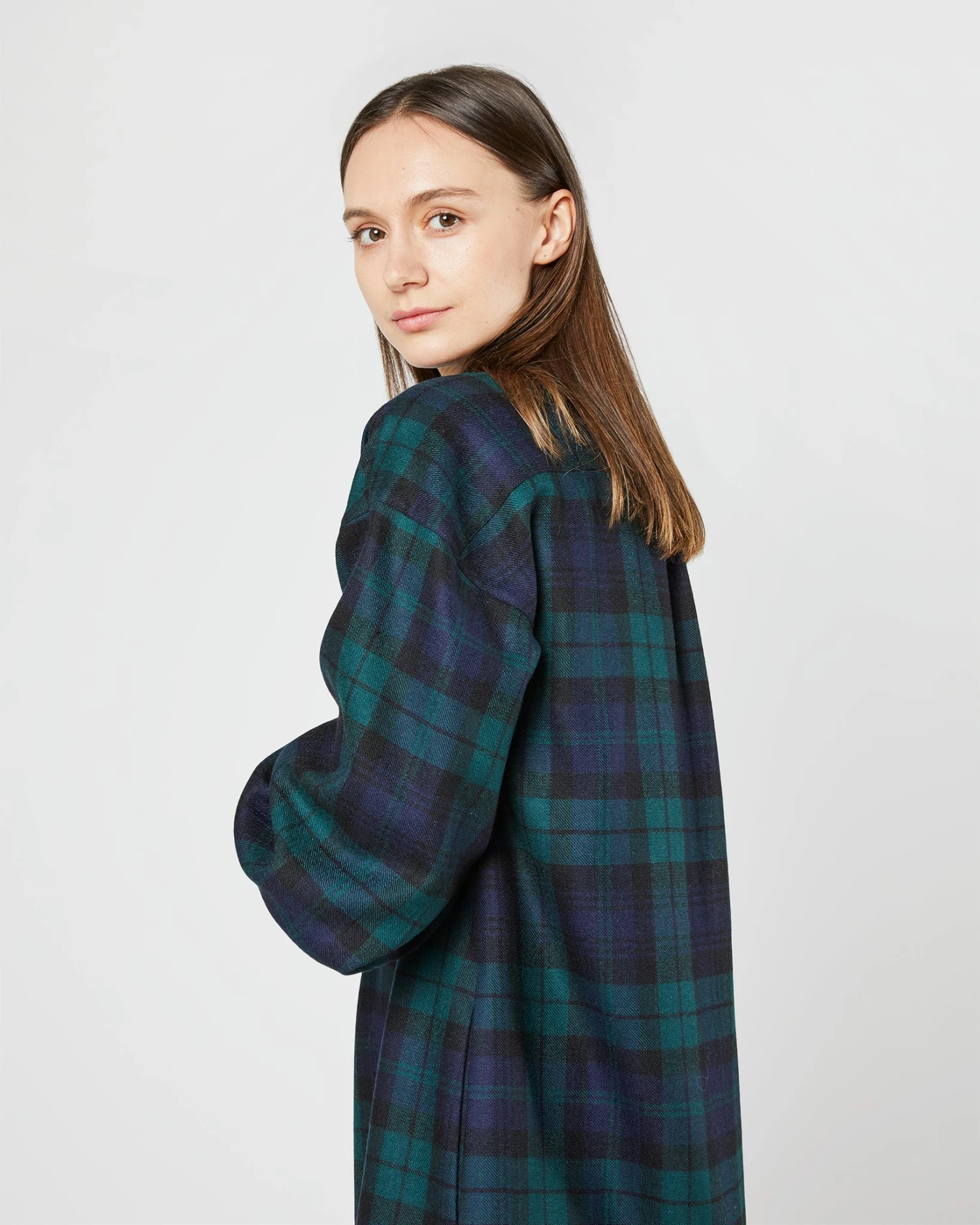 Anaya Popover Dress In Blackwatch Tartan Stretch Wool 4 Anaya Popover Dress In Blackwatch Tartan Stretch Wool - Image 4