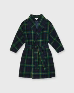 Kimono Carina Coat In Navy/Green Gordon Modern Tartan Wool
