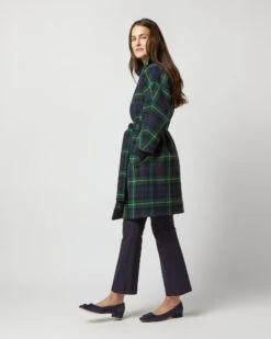 Kimono Carina Coat In Navy/Green Gordon Modern Tartan Wool 15 Kimono Carina Coat In Navy/Green Gordon Modern Tartan Wool -HERNO || ULLA JOHNSON || A.P.C. Shop S72088 4486