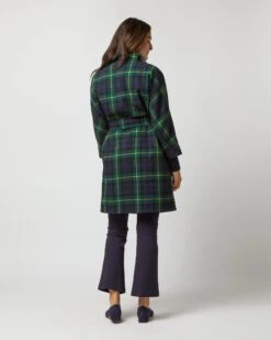 Kimono Carina Coat In Navy/Green Gordon Modern Tartan Wool 18 Kimono Carina Coat In Navy/Green Gordon Modern Tartan Wool -HERNO || ULLA JOHNSON || A.P.C. Shop S72088 4521