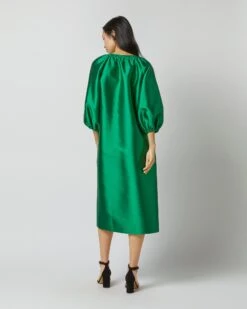 Trapunto Blouson Dress In Emerald Silk/Wool 21 Trapunto Blouson Dress In Emerald Silk/Wool -HERNO || ULLA JOHNSON || A.P.C. Shop S72092 2076