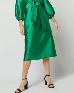 Trapunto Blouson Dress In Emerald Silk/Wool 23 Trapunto Blouson Dress In Emerald Silk/Wool -HERNO || ULLA JOHNSON || A.P.C. Shop S72092 2189