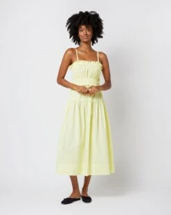 ULLA JOHNSON Lisbet Dress In Lemon Quartz
