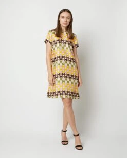 Mini Swing Dress In Mezzaluna Chocolate Twill Silk -HERNO || ULLA JOHNSON || A.P.C. Shop S72131 217