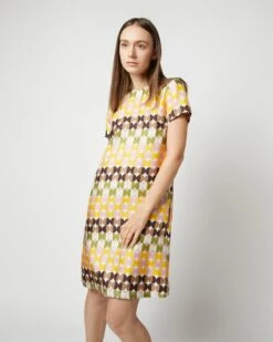 Mini Swing Dress In Mezzaluna Chocolate Twill Silk -HERNO || ULLA JOHNSON || A.P.C. Shop S72131 236