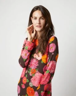 Long Sleeve Swing Dress In Chocolate Gin Sablé 7 Long Sleeve Swing Dress In Chocolate Gin Sablé -HERNO || ULLA JOHNSON || A.P.C. Shop S72145 135