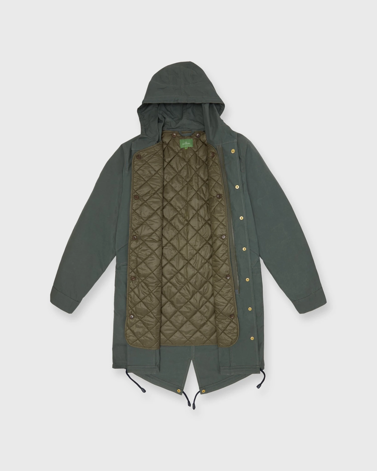 Cashpad Parka In Green Dry Waxed Poplin 2 Cashpad Parka In Green Dry Waxed Poplin - Image 2
