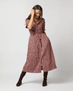 Classic Shirtwaist Dress In Red/Pink Multi Nectar Liberty Fabric 12 Classic Shirtwaist Dress In Red/Pink Multi Nectar Liberty Fabric -HERNO || ULLA JOHNSON || A.P.C. Shop S72251 310