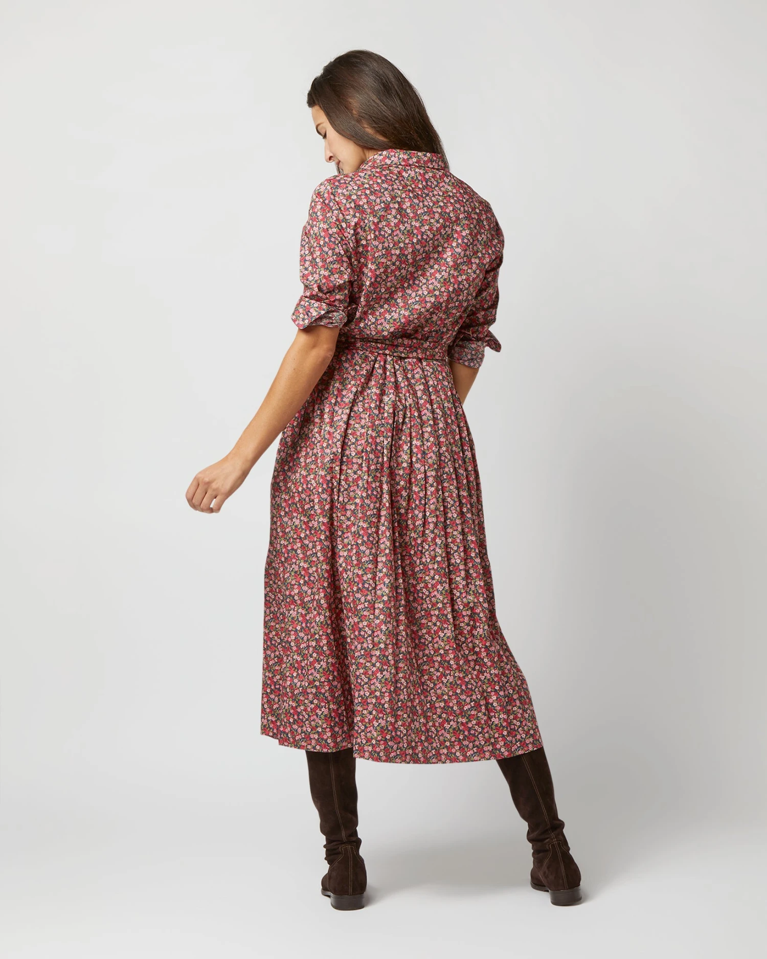 Classic Shirtwaist Dress In Red/Pink Multi Nectar Liberty Fabric 5 Classic Shirtwaist Dress In Red/Pink Multi Nectar Liberty Fabric - Image 5