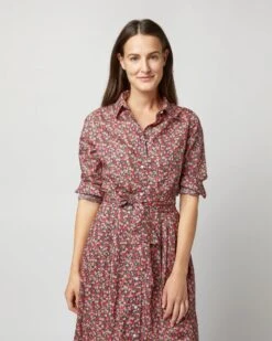 Classic Shirtwaist Dress In Red/Pink Multi Nectar Liberty Fabric 15 Classic Shirtwaist Dress In Red/Pink Multi Nectar Liberty Fabric -HERNO || ULLA JOHNSON || A.P.C. Shop S72251 409
