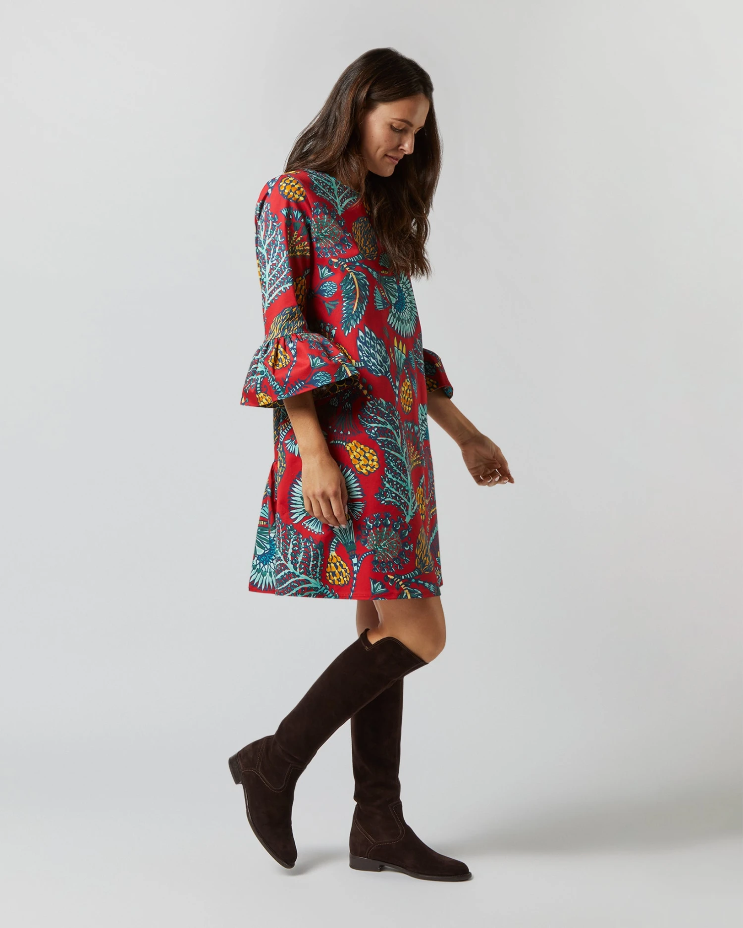 24/7 Dress In Sicomore Red Heavy Stretch Cotton 4 24/7 Dress In Sicomore Red Heavy Stretch Cotton - Image 4