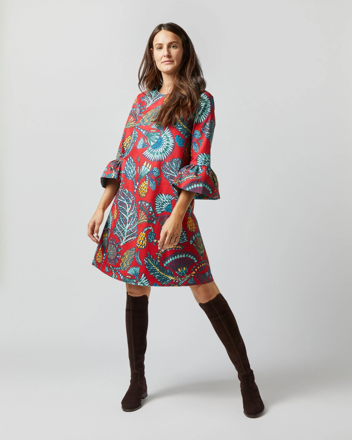 24/7 Dress In Sicomore Red Heavy Stretch Cotton 1 24/7 Dress In Sicomore Red Heavy Stretch Cotton