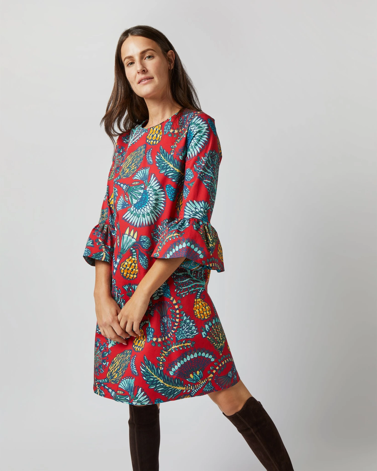 24/7 Dress In Sicomore Red Heavy Stretch Cotton 6 24/7 Dress In Sicomore Red Heavy Stretch Cotton - Image 6