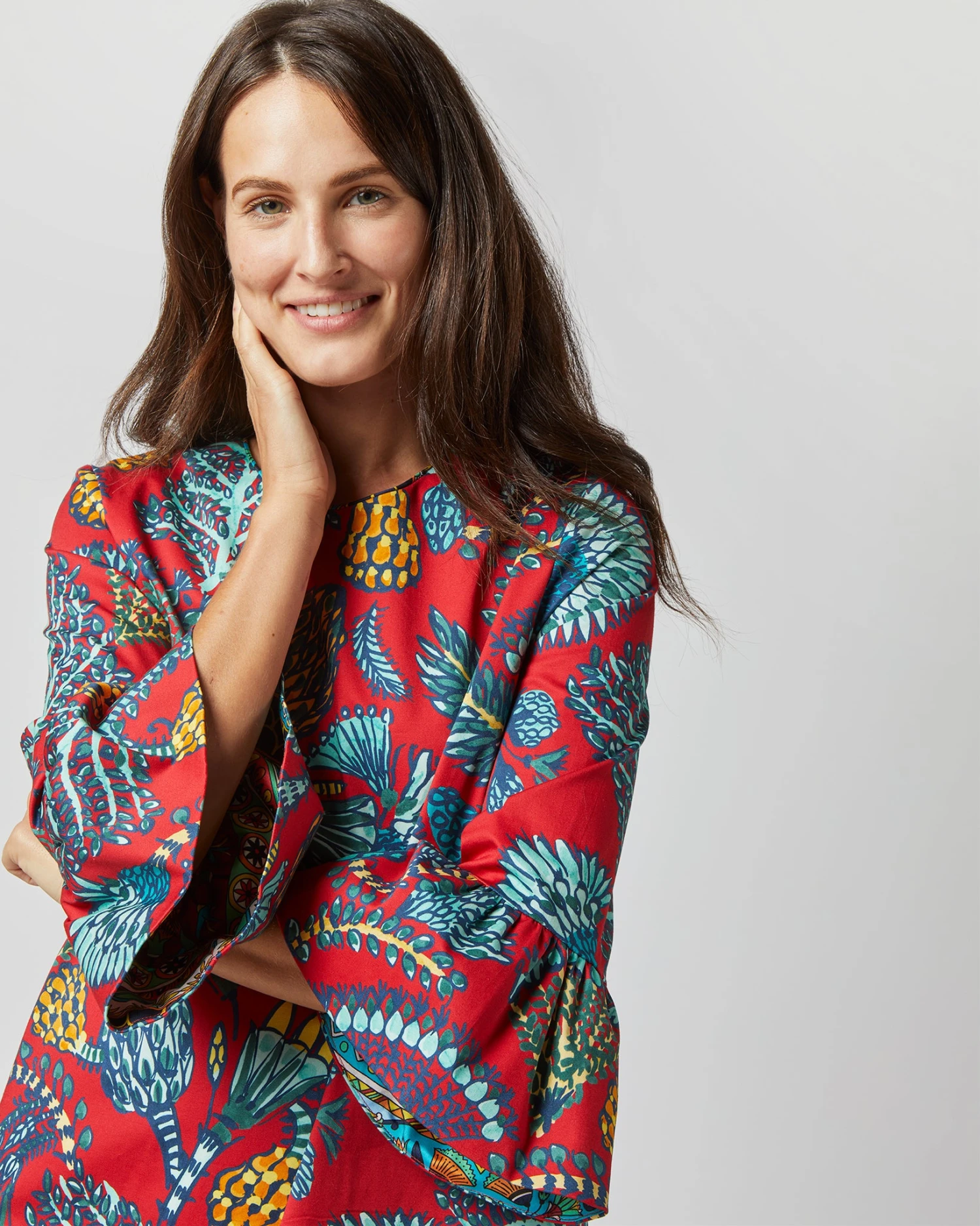 24/7 Dress In Sicomore Red Heavy Stretch Cotton 2 24/7 Dress In Sicomore Red Heavy Stretch Cotton - Image 2