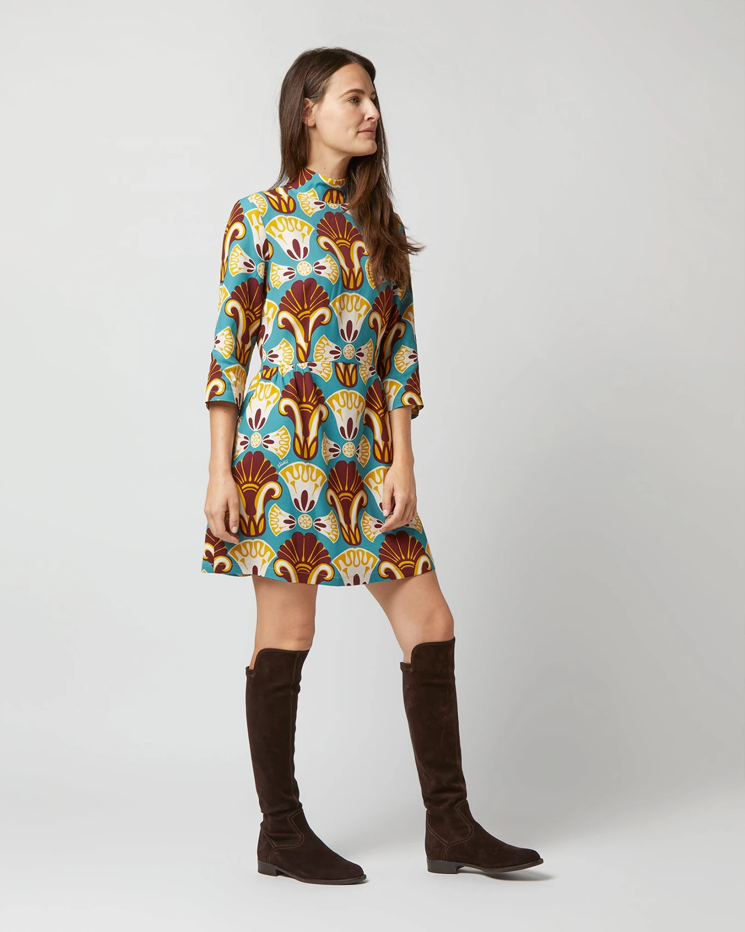 Juliet Dress In Dendera Light Blue Sablé Satin 4 Juliet Dress In Dendera Light Blue Sablé Satin - Image 4