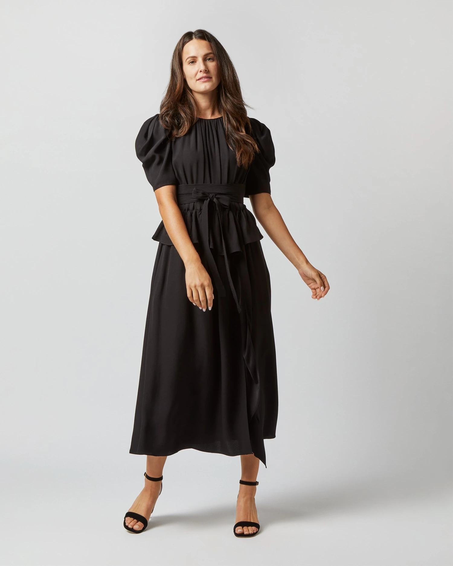 ULLA JOHNSON Marion Dress In Noir 1 ULLA JOHNSON Marion Dress In Noir