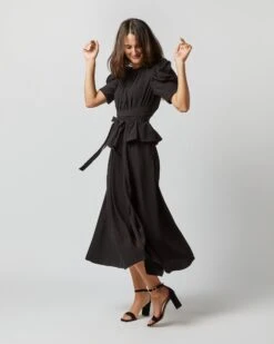 ULLA JOHNSON Marion Dress In Noir 11 ULLA JOHNSON Marion Dress In Noir -HERNO || ULLA JOHNSON || A.P.C. Shop S72361 2290