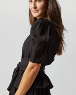 ULLA JOHNSON Marion Dress In Noir 15 ULLA JOHNSON Marion Dress In Noir -HERNO || ULLA JOHNSON || A.P.C. Shop S72361 2329