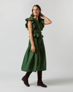 ULLA JOHNSON Florence Dress In Juniper 11 ULLA JOHNSON Florence Dress In Juniper -HERNO || ULLA JOHNSON || A.P.C. Shop S72362 1162