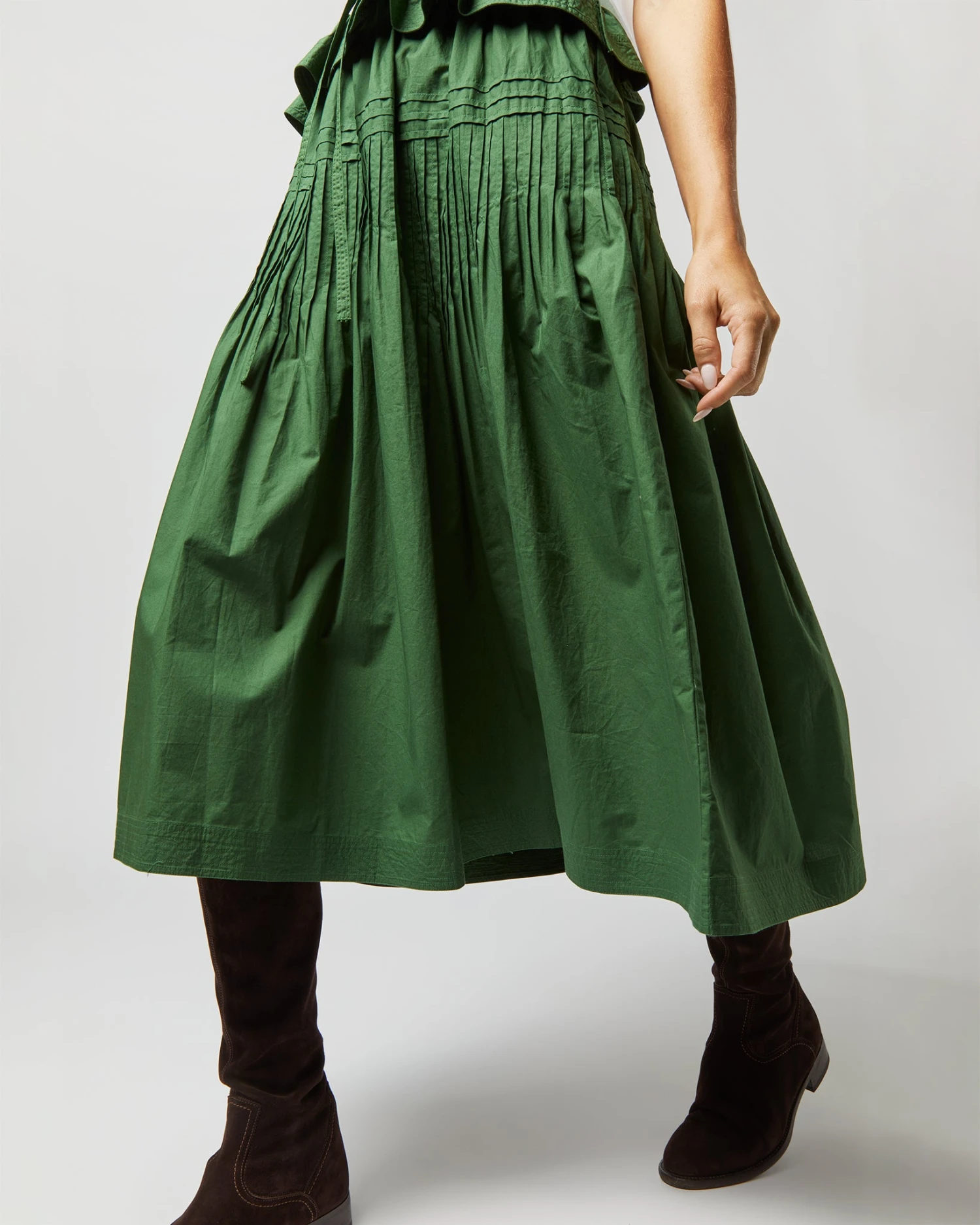 ULLA JOHNSON Florence Dress In Juniper 6 ULLA JOHNSON Florence Dress In Juniper - Image 6