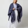 Cashmere Cape In Dark Denim