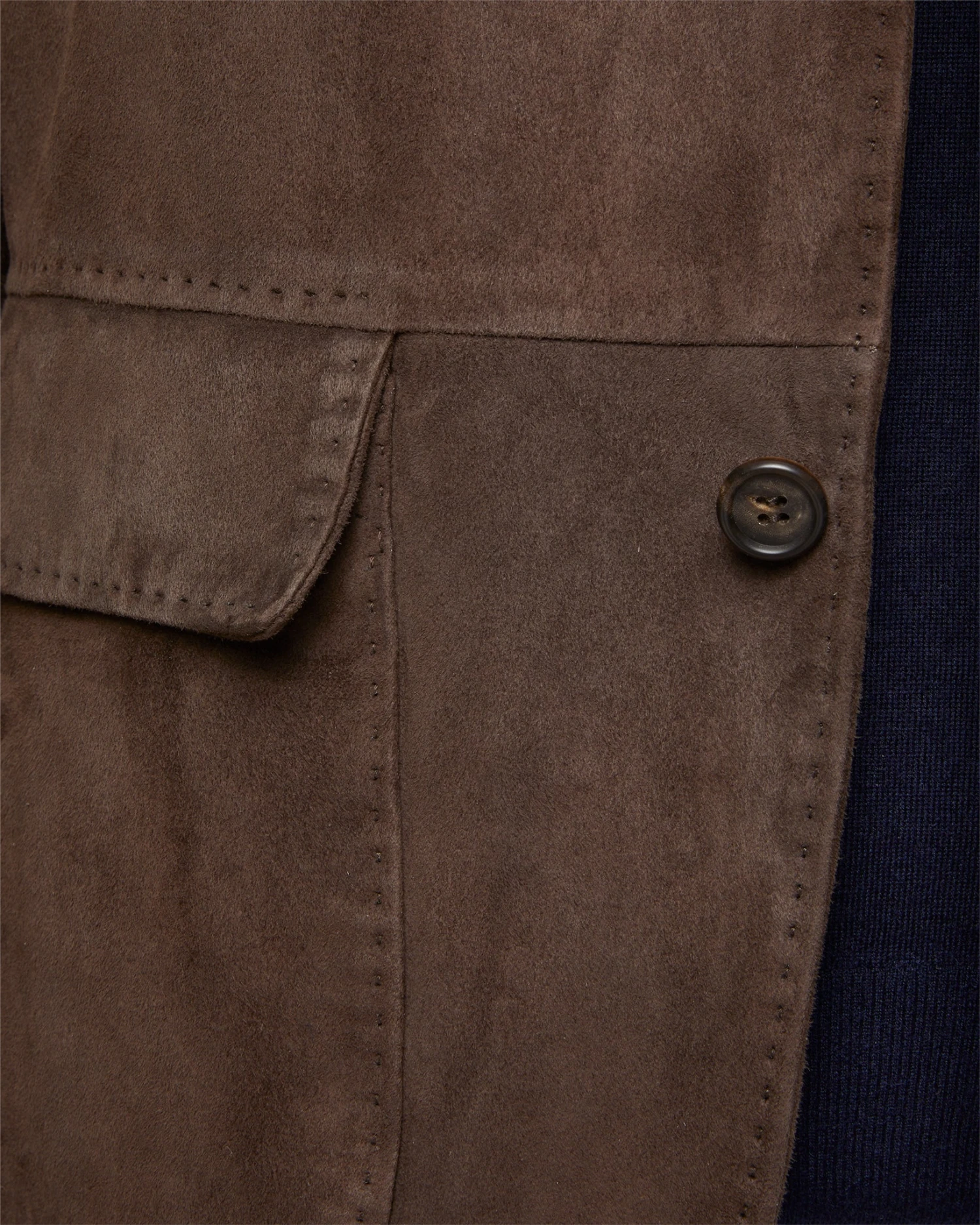 Butcher Jacket In Chocolate Suede 3 Butcher Jacket In Chocolate Suede - Image 3