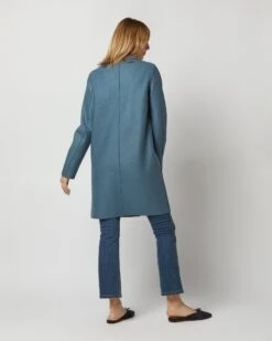 Button Up Boxy Coat In Steel Blue -HERNO || ULLA JOHNSON || A.P.C. Shop S72680 2592