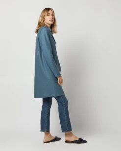 Button Up Boxy Coat In Steel Blue -HERNO || ULLA JOHNSON || A.P.C. Shop S72680 2601