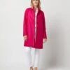 Button Up Boxy Coat In Winter Pink