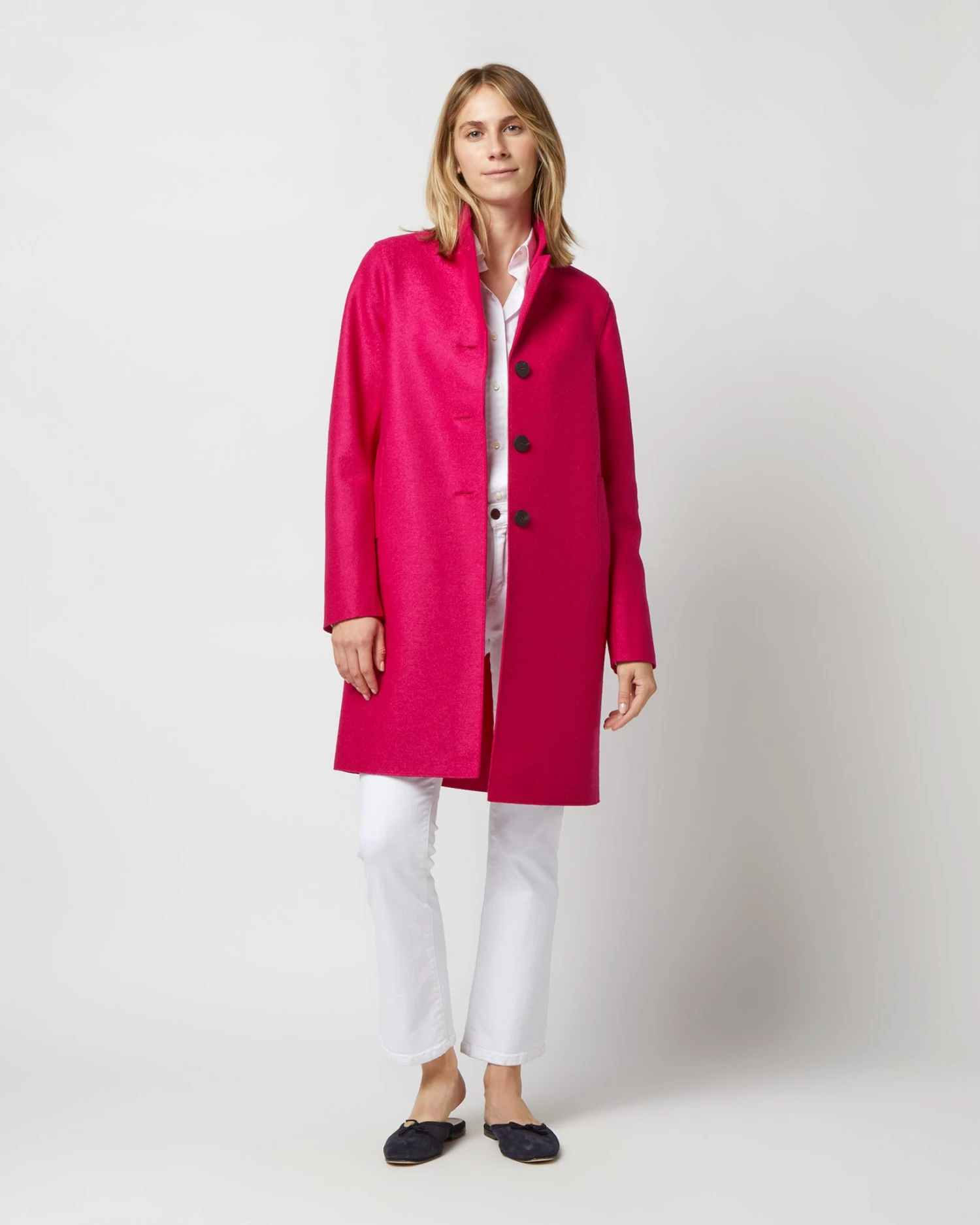 Button Up Boxy Coat In Winter Pink 1 Button Up Boxy Coat In Winter Pink