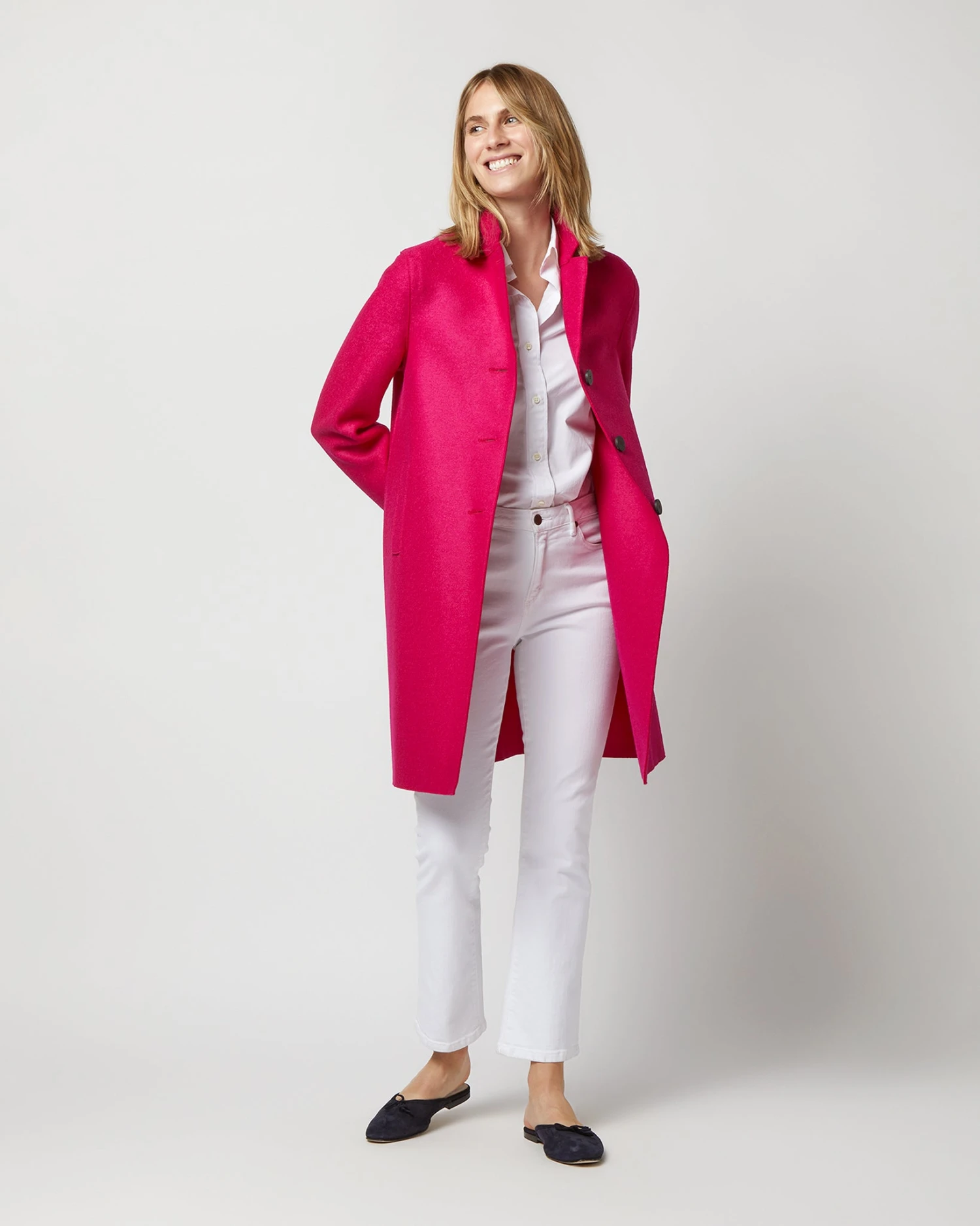 Button Up Boxy Coat In Winter Pink 4 Button Up Boxy Coat In Winter Pink - Image 4