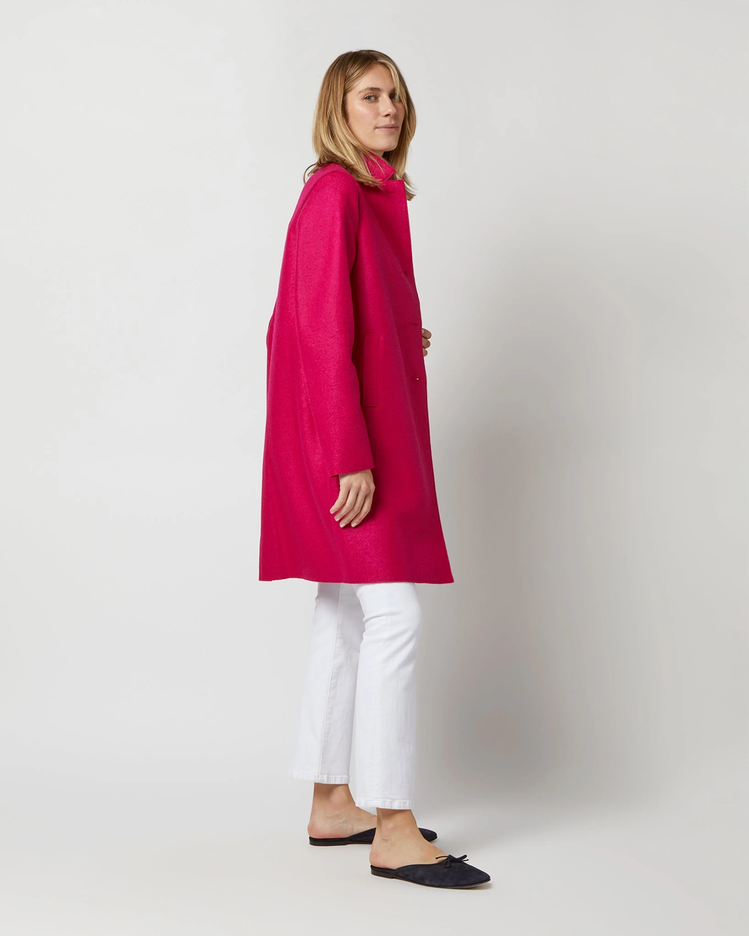 Button Up Boxy Coat In Winter Pink 5 Button Up Boxy Coat In Winter Pink - Image 5