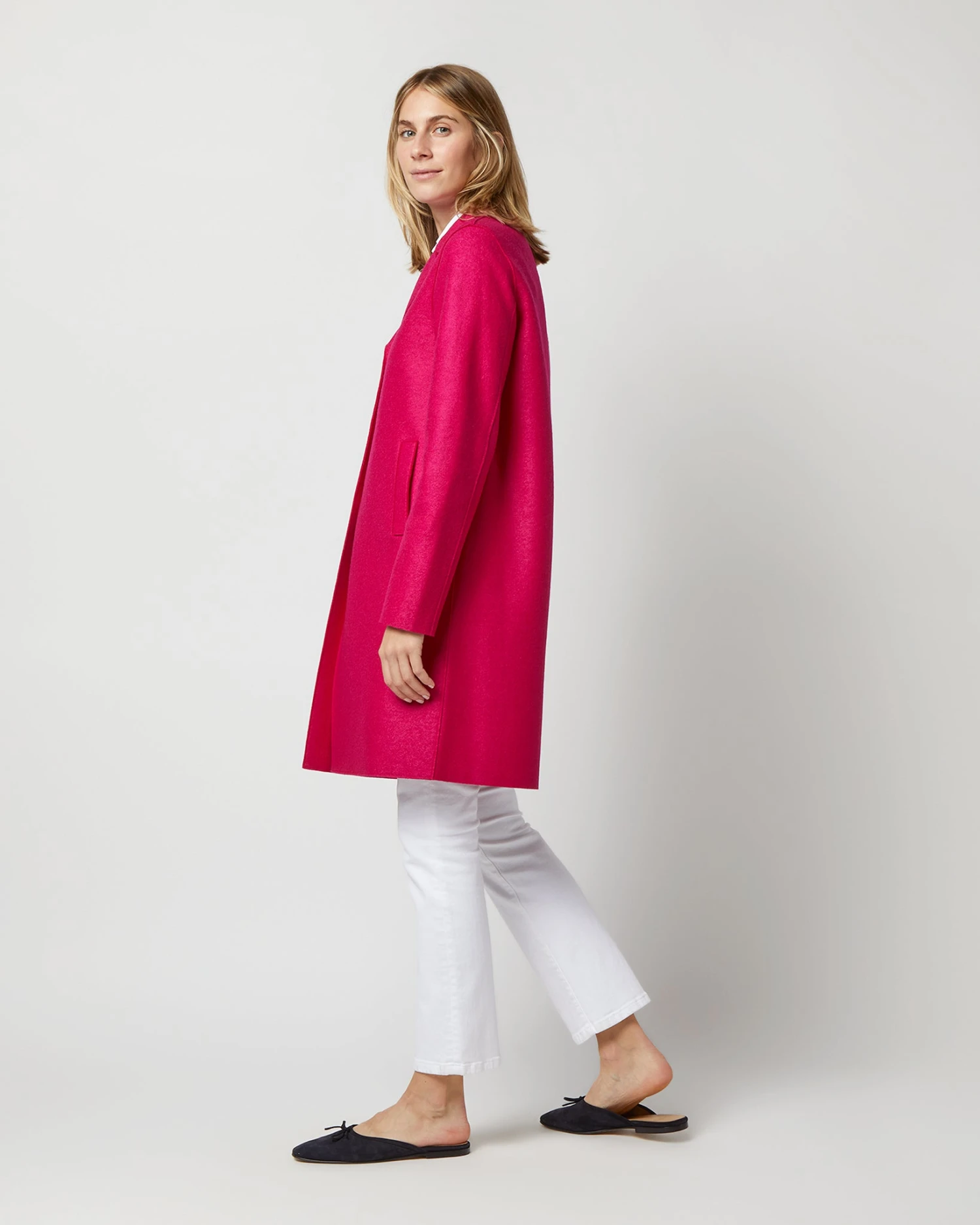 Button Up Boxy Coat In Winter Pink 7 Button Up Boxy Coat In Winter Pink - Image 7