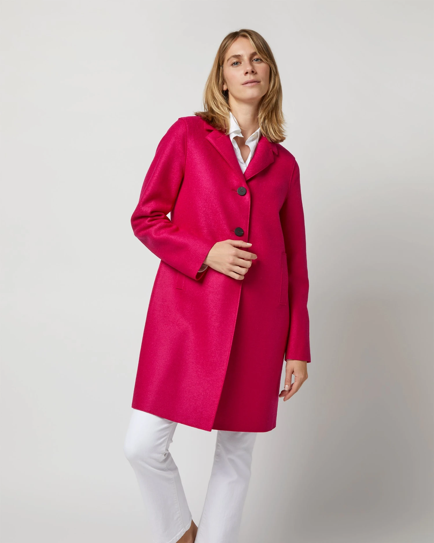 Button Up Boxy Coat In Winter Pink 2 Button Up Boxy Coat In Winter Pink - Image 2