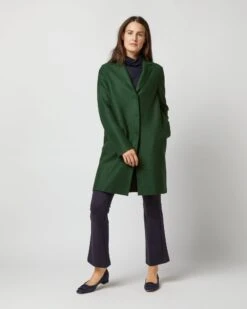 Cocoon Coat In Emerald