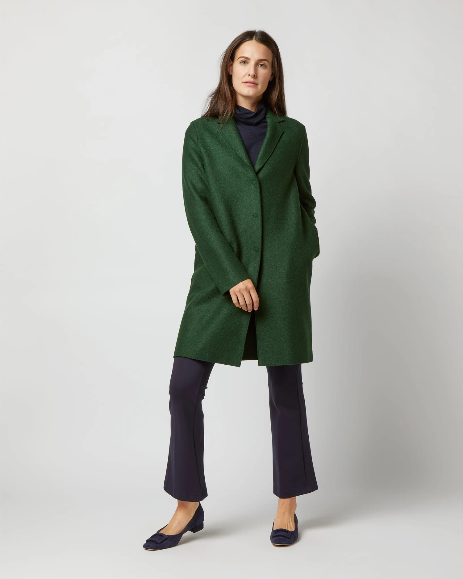 Cocoon Coat In Emerald 1 Cocoon Coat In Emerald